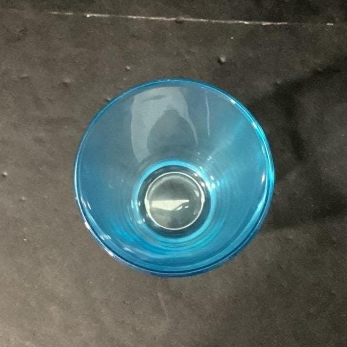 Bormioli Rocco Light Blue Glass Tumbler, Vintage Italian Glassware, Drinkware - Thumbnail 4