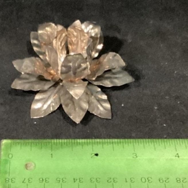 Vintage Candle Stick Holders Silver Plated Leaf Flower Set - Thumbnail 2