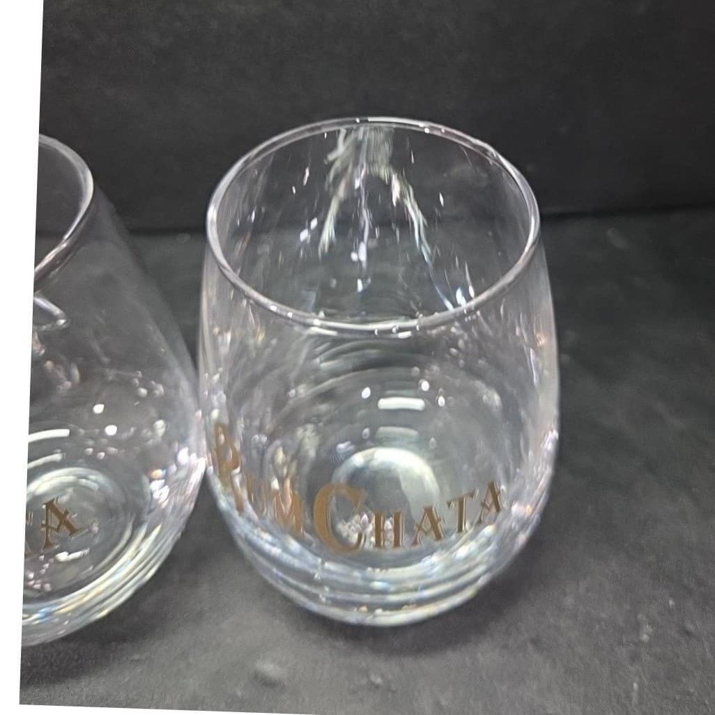 RumChata Stemless Cocktail Glasses , Set of 2, Vintage Gold Lettering Tumblers - Thumbnail 6