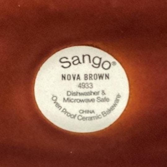 Sango Nova Brown Ribbed Casserole Dish #4933, Vintage Stoneware Bowl, Tableware - Thumbnail 7