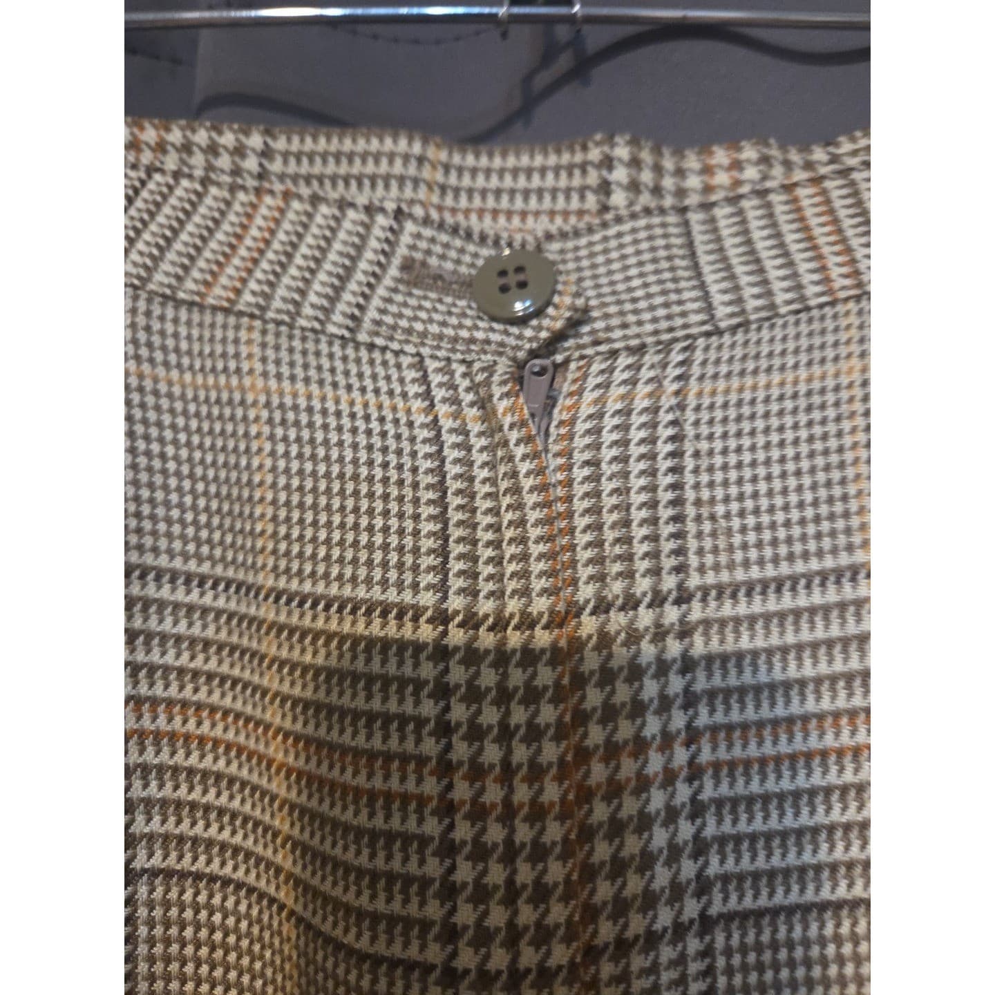 A.R. Sassco Vintage Plaid Pencil Skirt, Brown Tan Glen Check Midi Skirt, Size 8 - Thumbnail 5