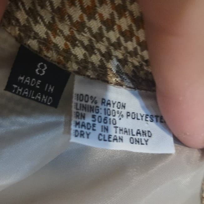 A.R. Sassco Vintage Plaid Pencil Skirt, Brown Tan Glen Check Midi Skirt, Size 8 - Thumbnail 6