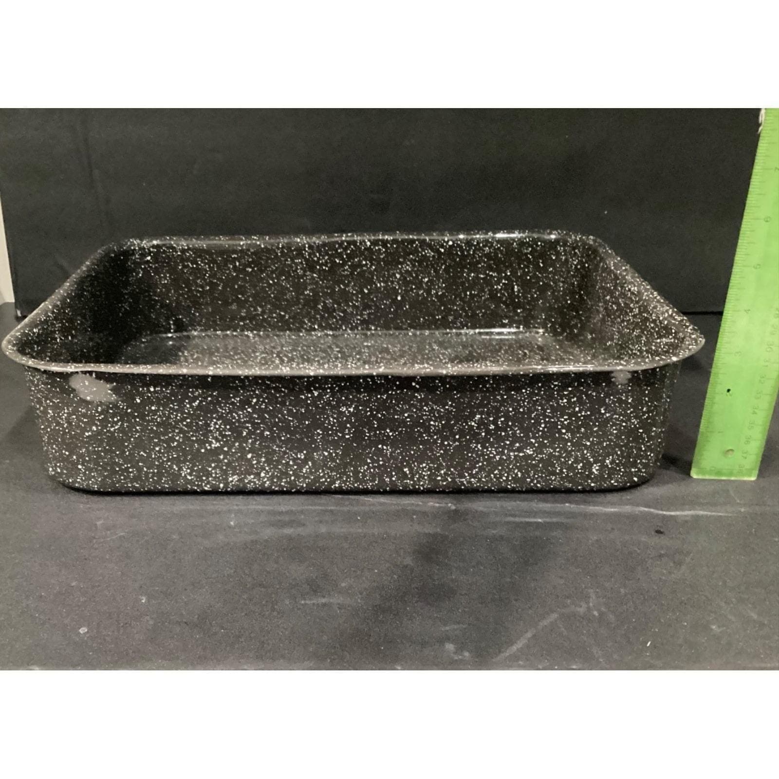Granite Style Rectangular Enamal Roasting Pan - Thumbnail 4