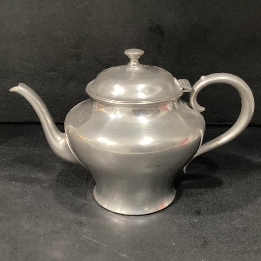 Brewster Pewter 4503 Tea Pot, Creamer And Sugar Bowl Vintage - Thumbnail 14