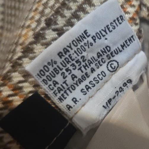 A.R. Sassco Vintage Plaid Pencil Skirt, Brown Tan Glen Check Midi Skirt, Size 8 - Thumbnail 7