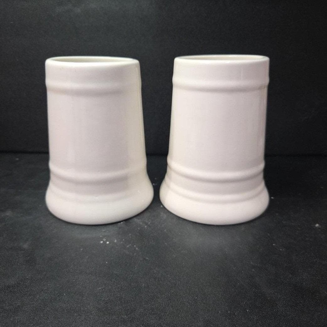 Brewmania Off White Beer Steins, Set of 2, Cream Octoberfest Mugs,Drinkware - Thumbnail 5