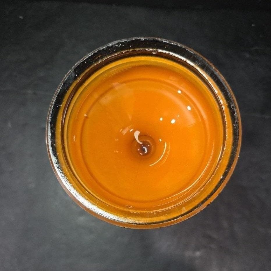 Halloween Matte Painted Glass Candlestick, Orange & Black Candle Holder, Fall - Thumbnail 8
