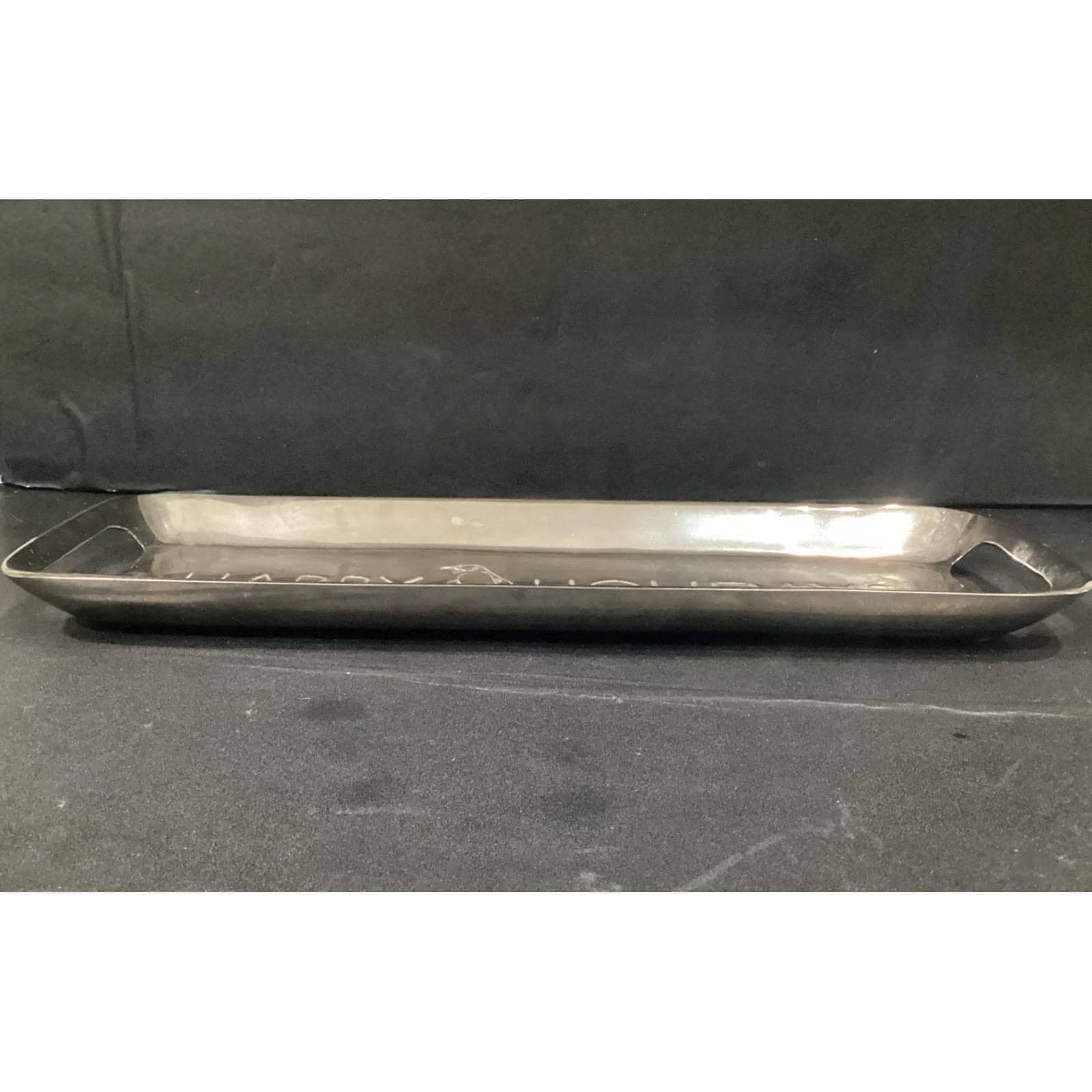 PLACE & TIME Happy Holidays With Penguin Silverplated Serving Tray - Thumbnail 7