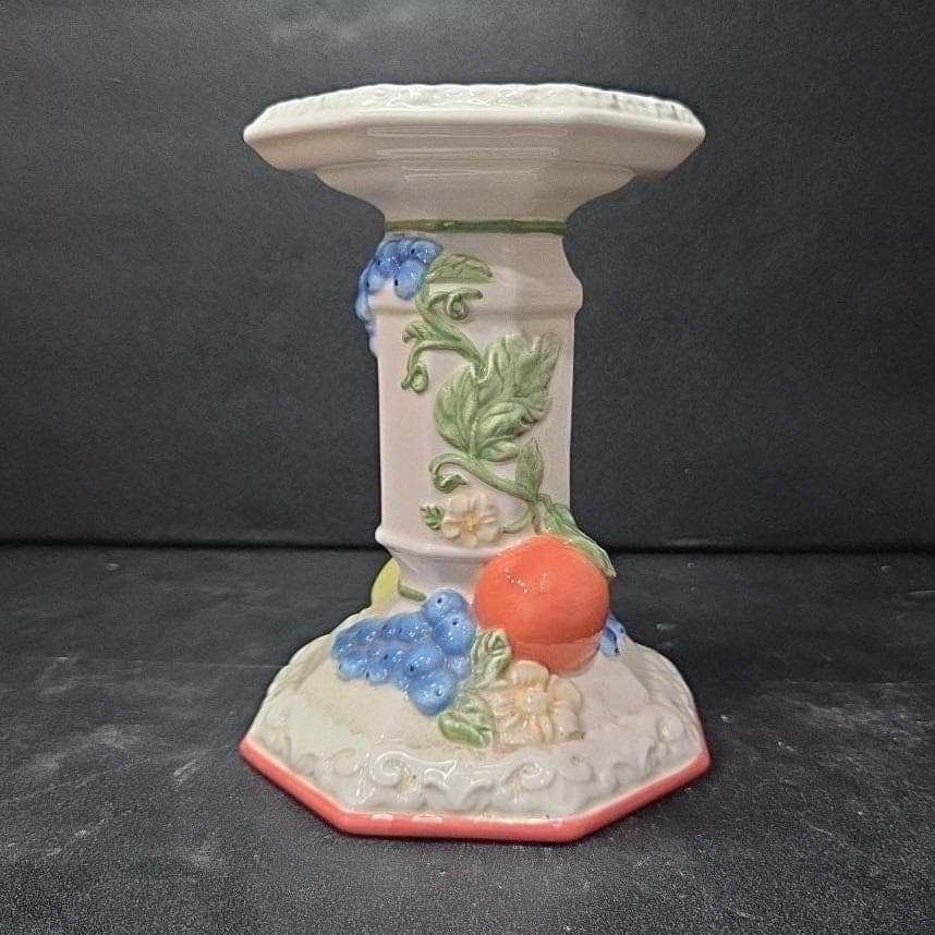 Avon Sweet Country Harvest Candleholder Pillar Candle Holder, Cottagecore Rustic - Thumbnail 2