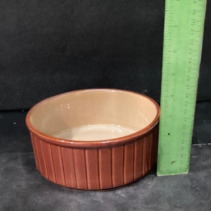 Sango Nova Brown Ribbed Casserole Dish #4933, Vintage Stoneware Bowl, Tableware - Thumbnail 8