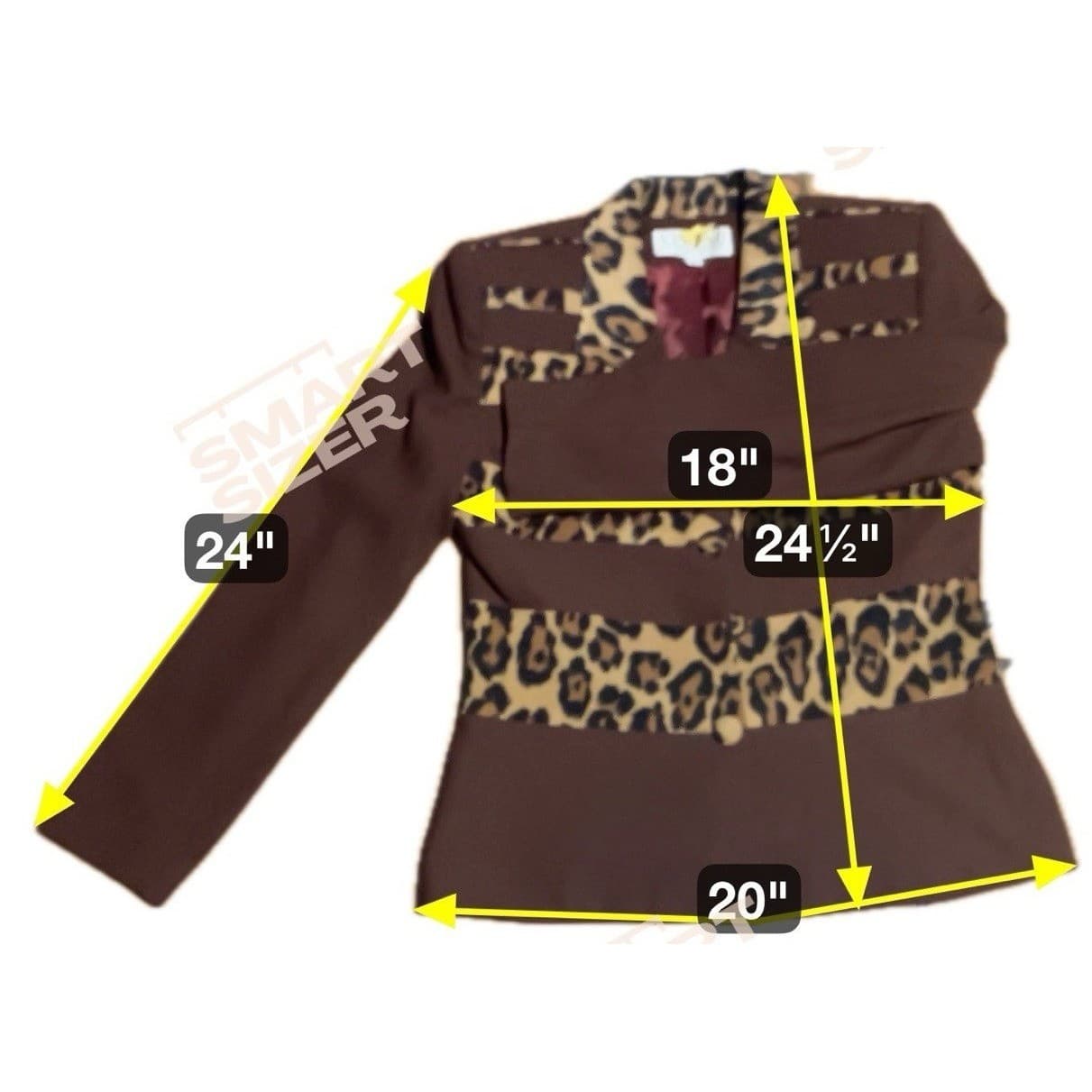 Verno Sportswear New York Brown Leopard Striped Blazer, Women's Small Jacket - Thumbnail 2