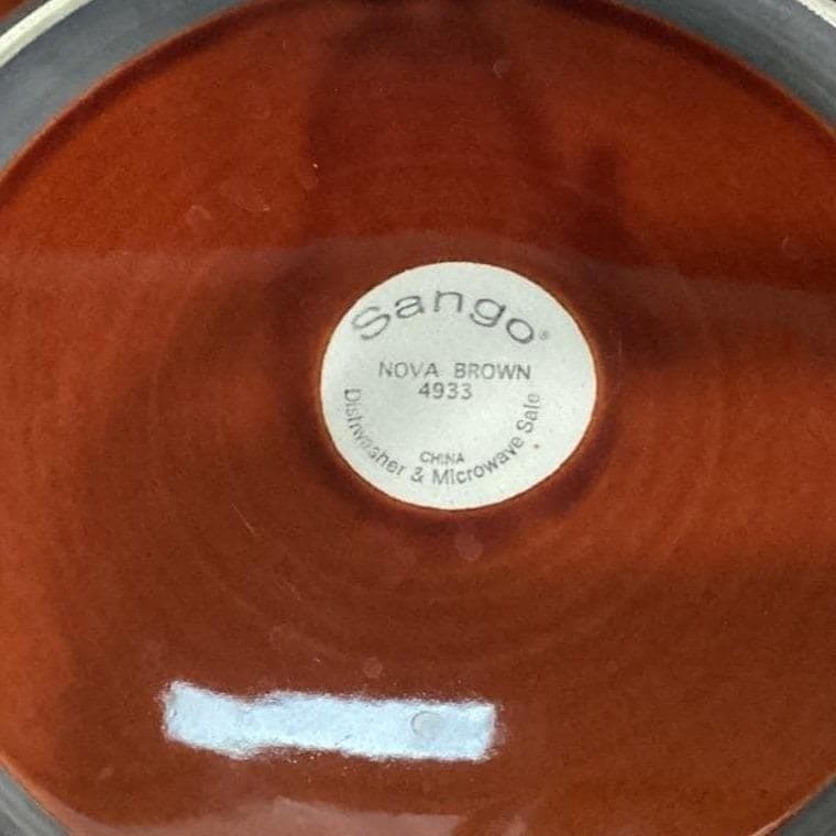 Sango Nova Brown Chop Plate #4933, Vintage Stoneware Serving Platter, Serveware - Thumbnail 6