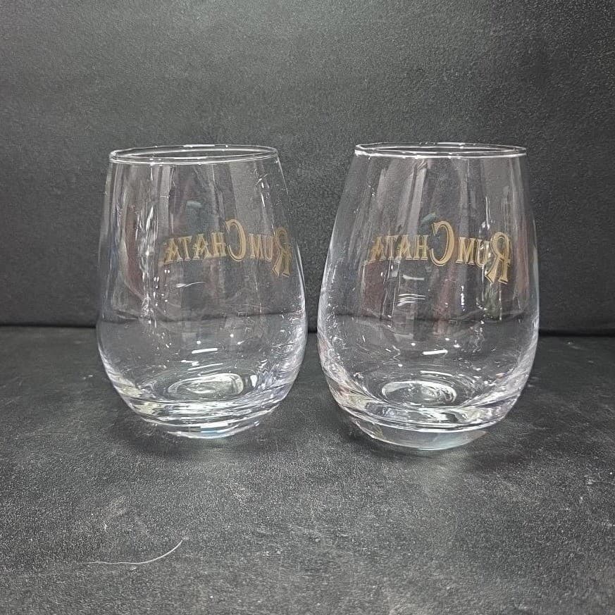 RumChata Stemless Cocktail Glasses , Set of 2, Vintage Gold Lettering Tumblers - Thumbnail 4