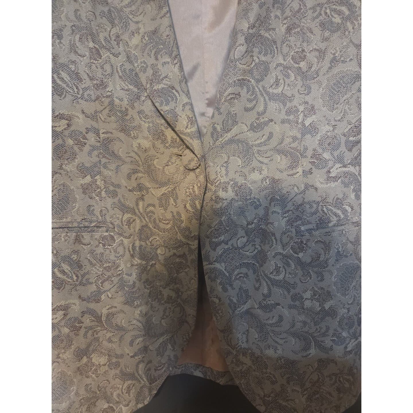 Studio Collection Vintage Tan Gray Paisley Jacquard Blazer, Womens Size 4 Jacket - Thumbnail 7