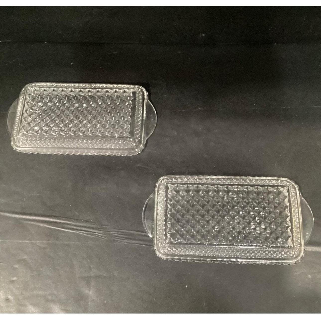 Vintage Anchor Hocking Wexford Clear Crystal Relish Trays 9.5" x 5" Set of 2 - Thumbnail 5