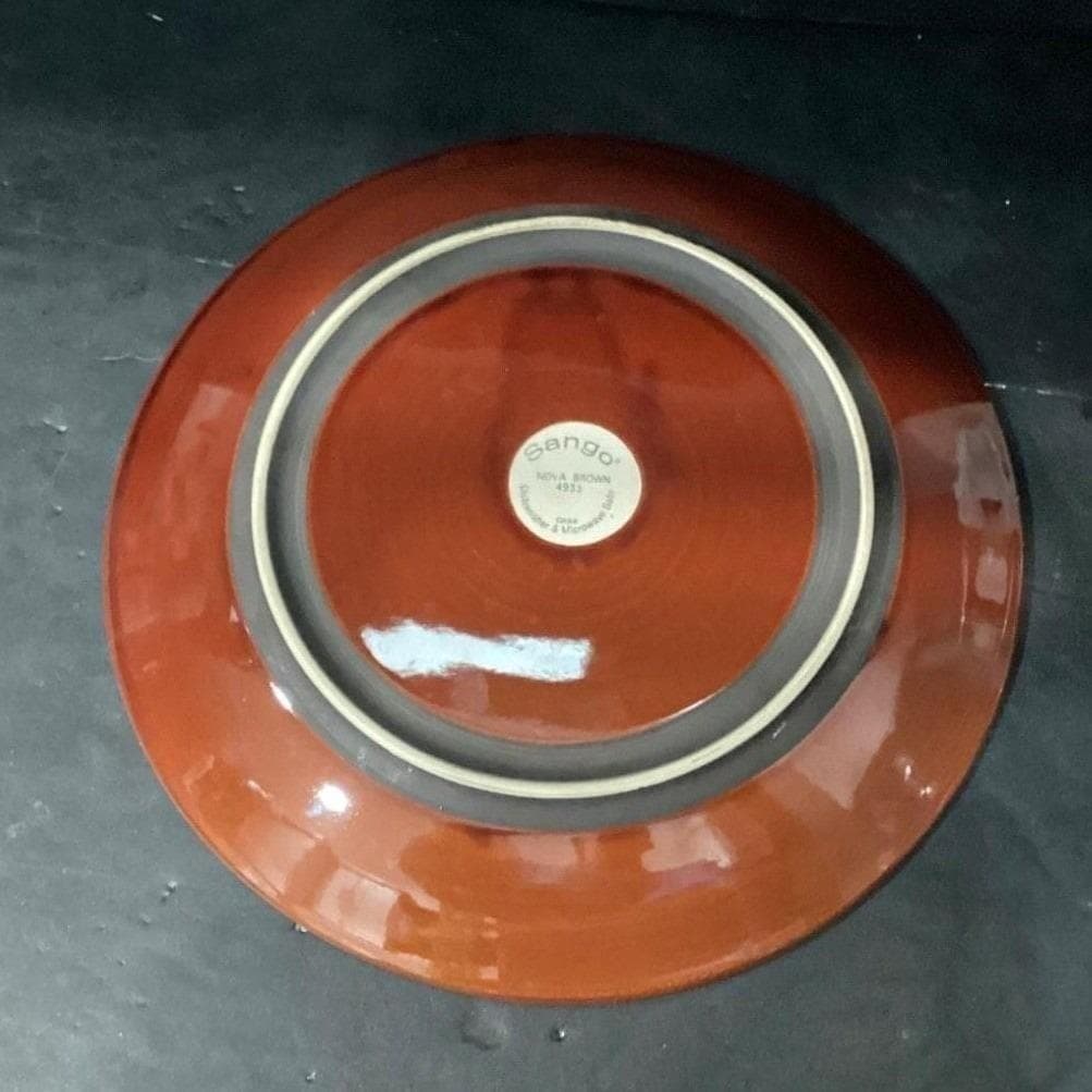 Sango Nova Brown Chop Plate #4933, Vintage Stoneware Serving Platter, Serveware - Thumbnail 5