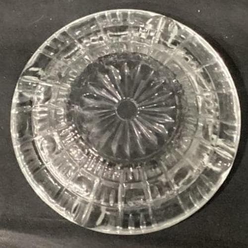 Beautiful Vintage 6" sunburst Round Clear Cut Crystal Glass Ashtray Heavy - Thumbnail 4