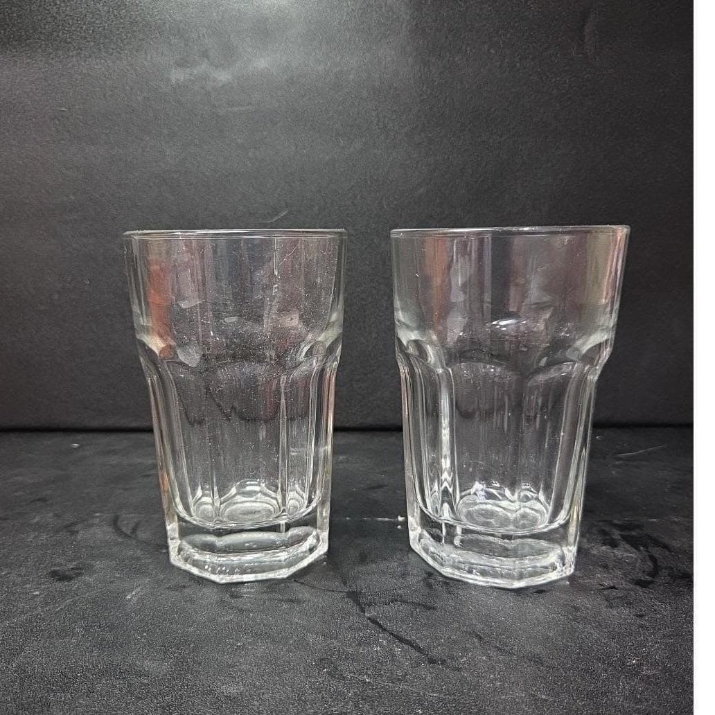 Libbey Duratuff 10oz Paneled Juice Glasses, Set of 2, Clear Drinkware, Vintage - Thumbnail 8