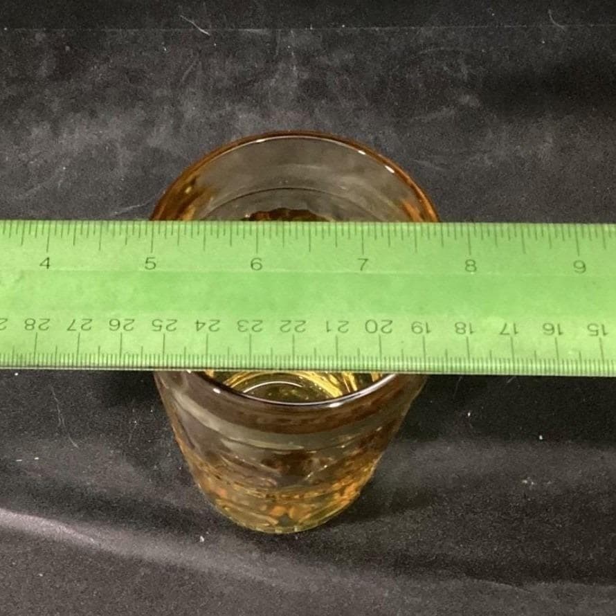 Colony Glass Crown Pattern Tumblers, Set of 3, Honey Gold Glasses, Drinkware - Thumbnail 7