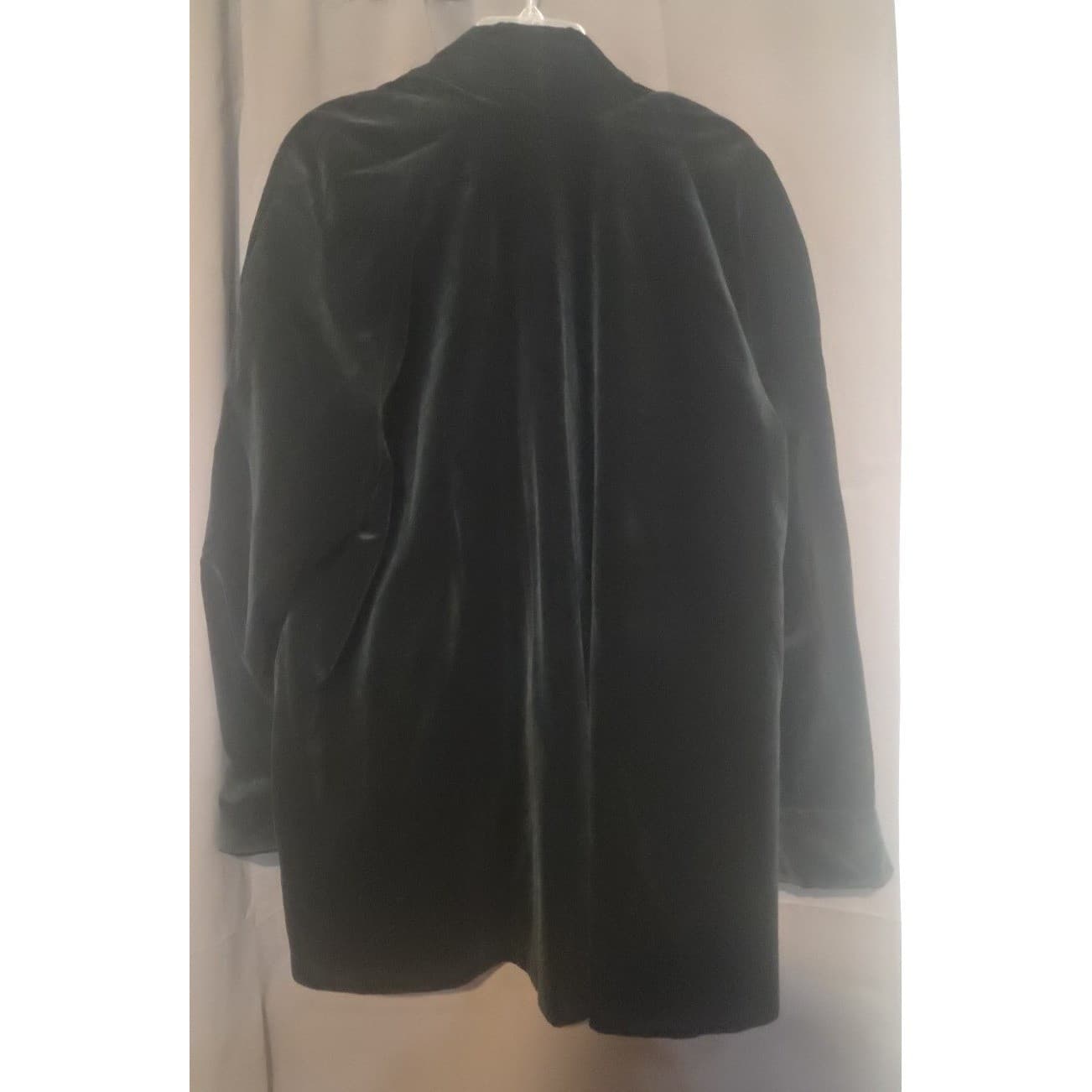 Collections Black Cotton Velvet Open Front Shawl Collar Blazer, Women's Medium - Thumbnail 4