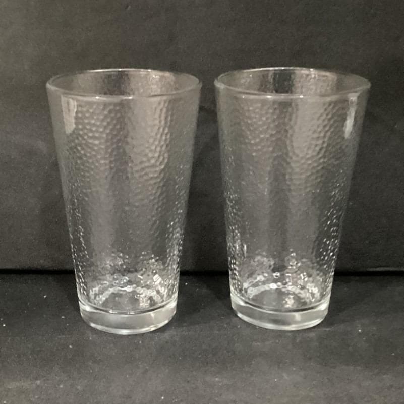 Libbey Glass Hammered Clear Tumblers, Set of 2, Textured Drinking Glasses - Thumbnail 10