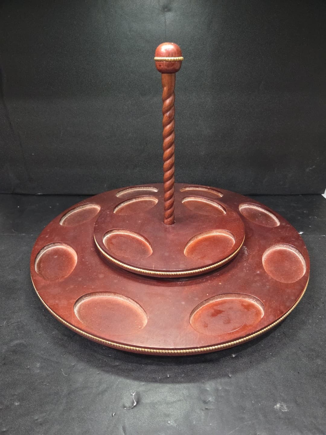 Franklin Mint Carousel Stand, Rotating Wood Base for 12 Figurines, Collectible - Thumbnail 2