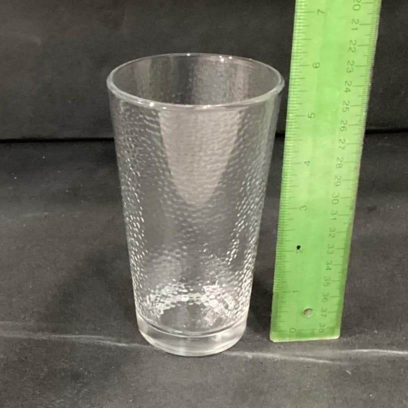 Libbey Glass Hammered Clear Tumblers, Set of 2, Textured Drinking Glasses - Thumbnail 6