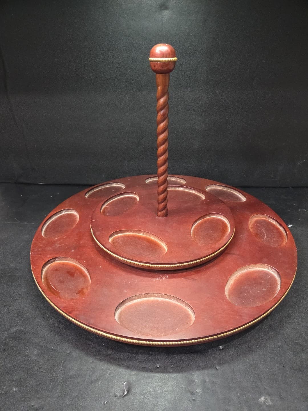 Franklin Mint Carousel Stand, Rotating Wood Base for 12 Figurines, Collectible - Thumbnail 3