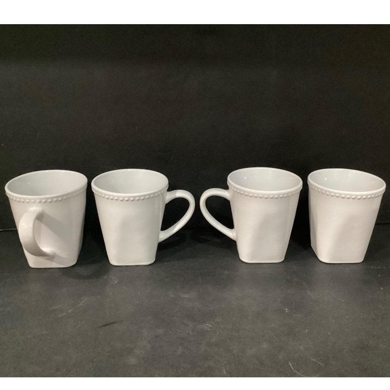10 Strawberry Street White Beaded Mugs, Set of 4, Modern Farmhouse Drinkware - Thumbnail 8