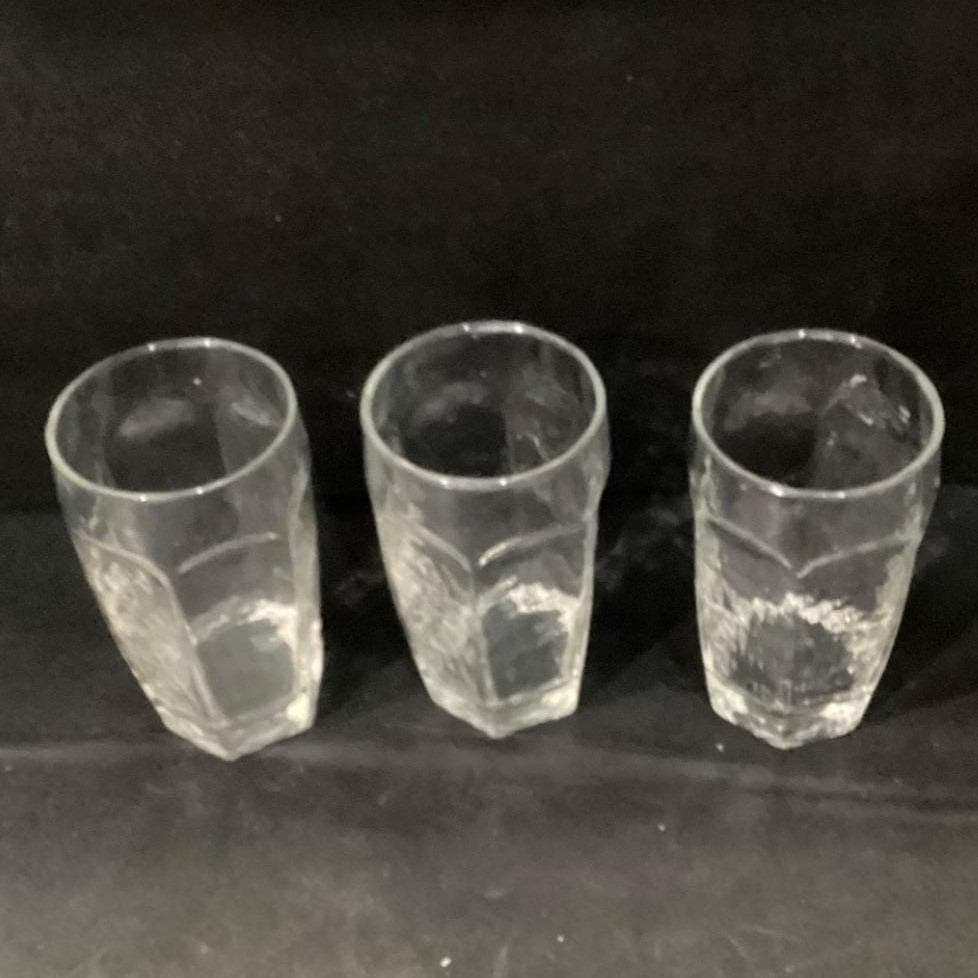 Libbey Chivalry Textured Tumblers, Set of 3, Vintage Clear Glasses, Drinkware - Thumbnail 6