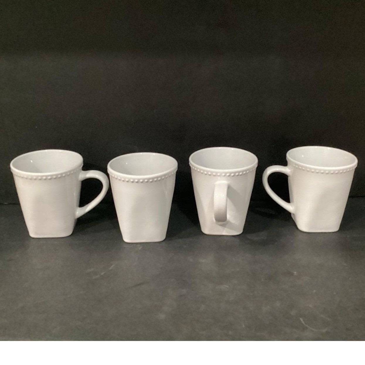 10 Strawberry Street White Beaded Mugs, Set of 4, Modern Farmhouse Drinkware - Thumbnail 9