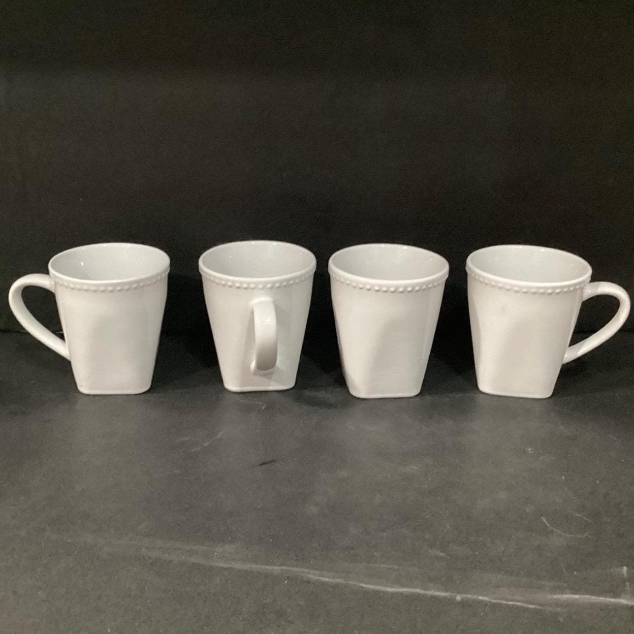 10 Strawberry Street White Beaded Mugs, Set of 4, Modern Farmhouse Drinkware - Thumbnail 11