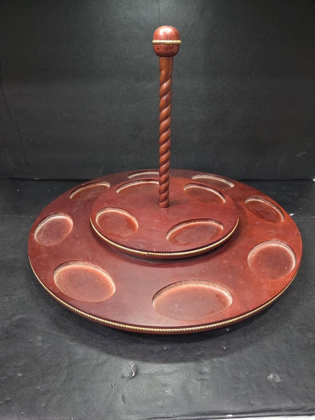 Franklin Mint Carousel Stand, Rotating Wood Base for 12 Figurines, Collectible