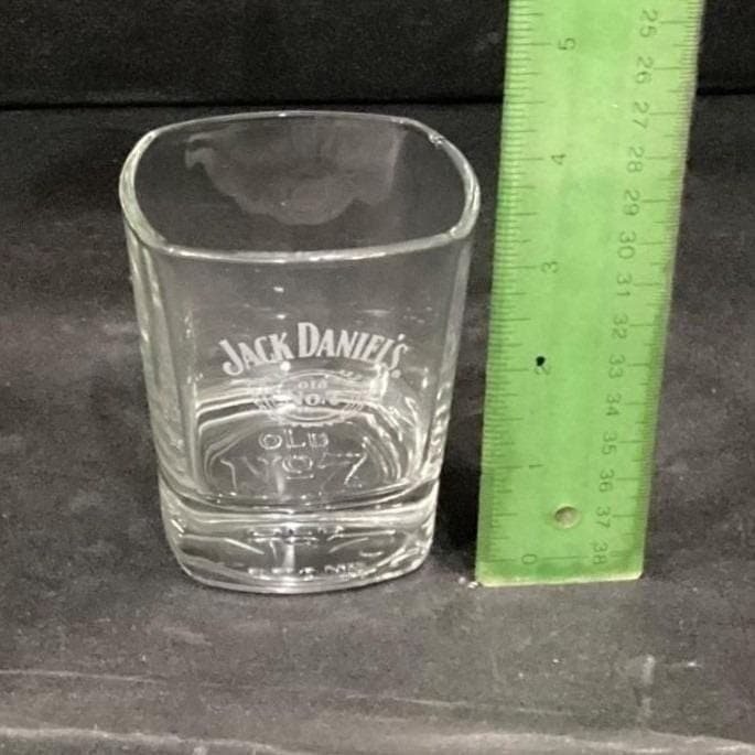 Jack Daniels Old No. 7 Embossed Whiskey Glasses, Set of 2, Vintage Rock Tumblers - Thumbnail 2