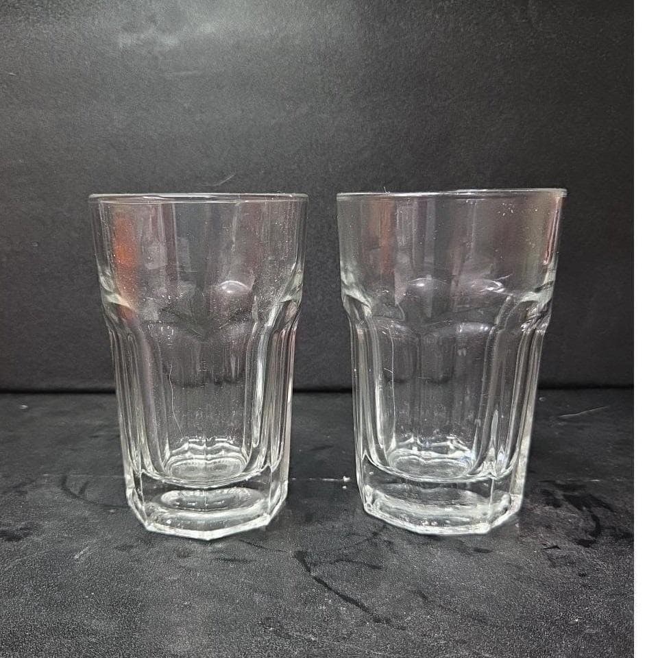 Libbey Duratuff 10oz Paneled Juice Glasses, Set of 2, Clear Drinkware, Vintage - Thumbnail 9