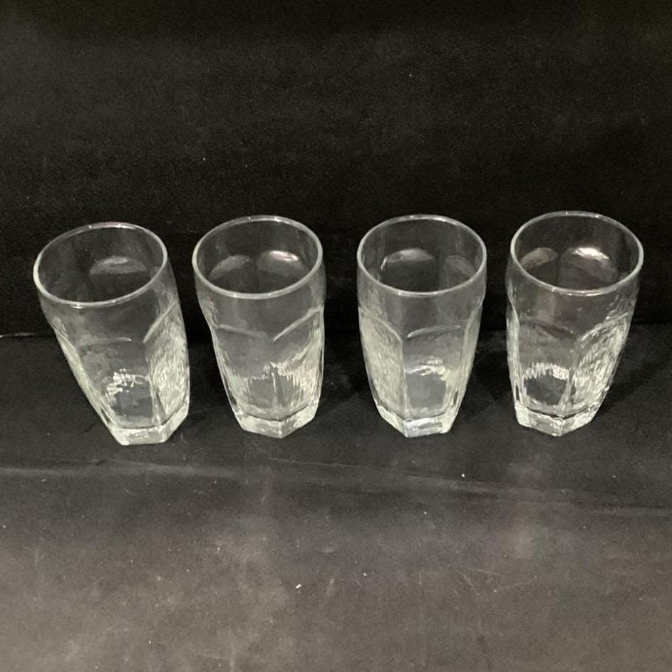 Libbey Chivalry Flat Tumblers, Set of 4, Clear Textured Glasses, Drinkware - Thumbnail 6