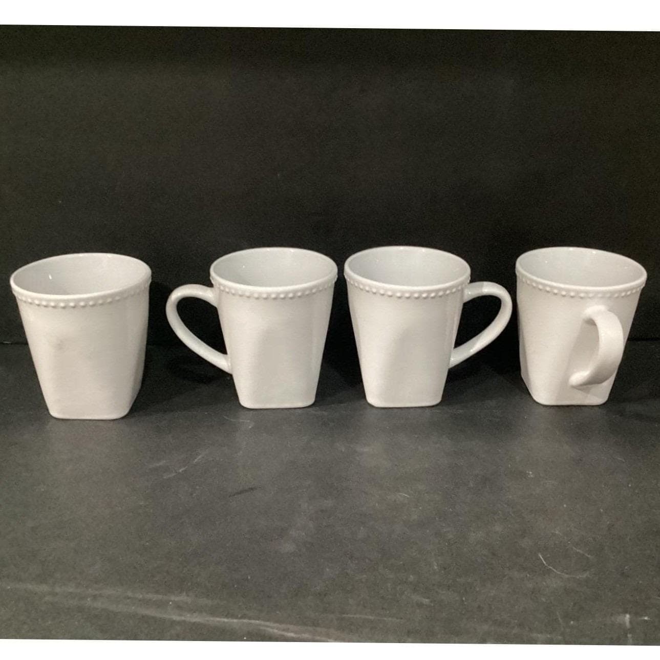 10 Strawberry Street White Beaded Mugs, Set of 4, Modern Farmhouse Drinkware - Thumbnail 10