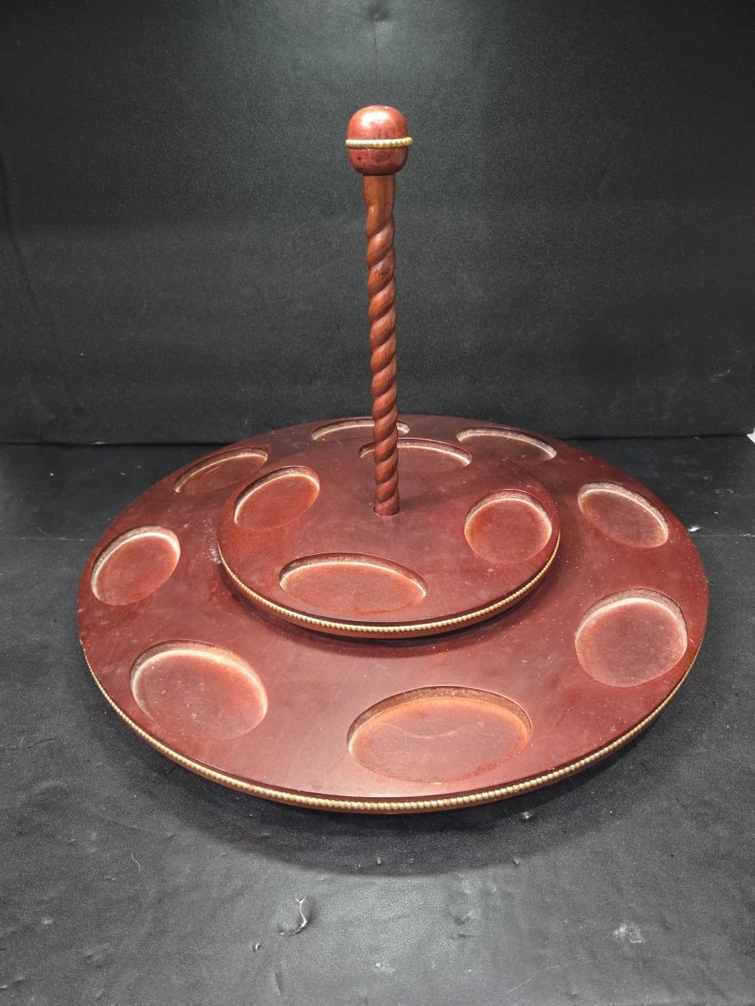 Franklin Mint Carousel Stand, Rotating Wood Base for 12 Figurines, Collectible - Thumbnail 4