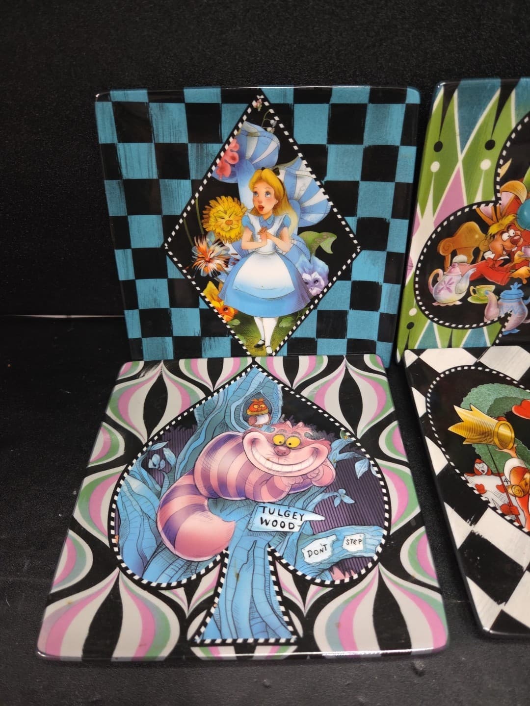 Alice in Wonderland Ceramic Plates, Set of 4 Disney Parks Collectible Dinnerware - Thumbnail 2
