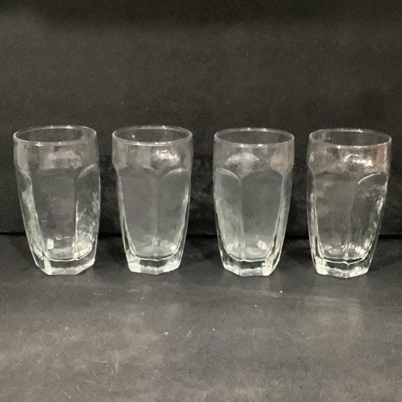 Libbey Chivalry Flat Tumblers, Set of 4, Clear Textured Glasses, Drinkware - Thumbnail 7