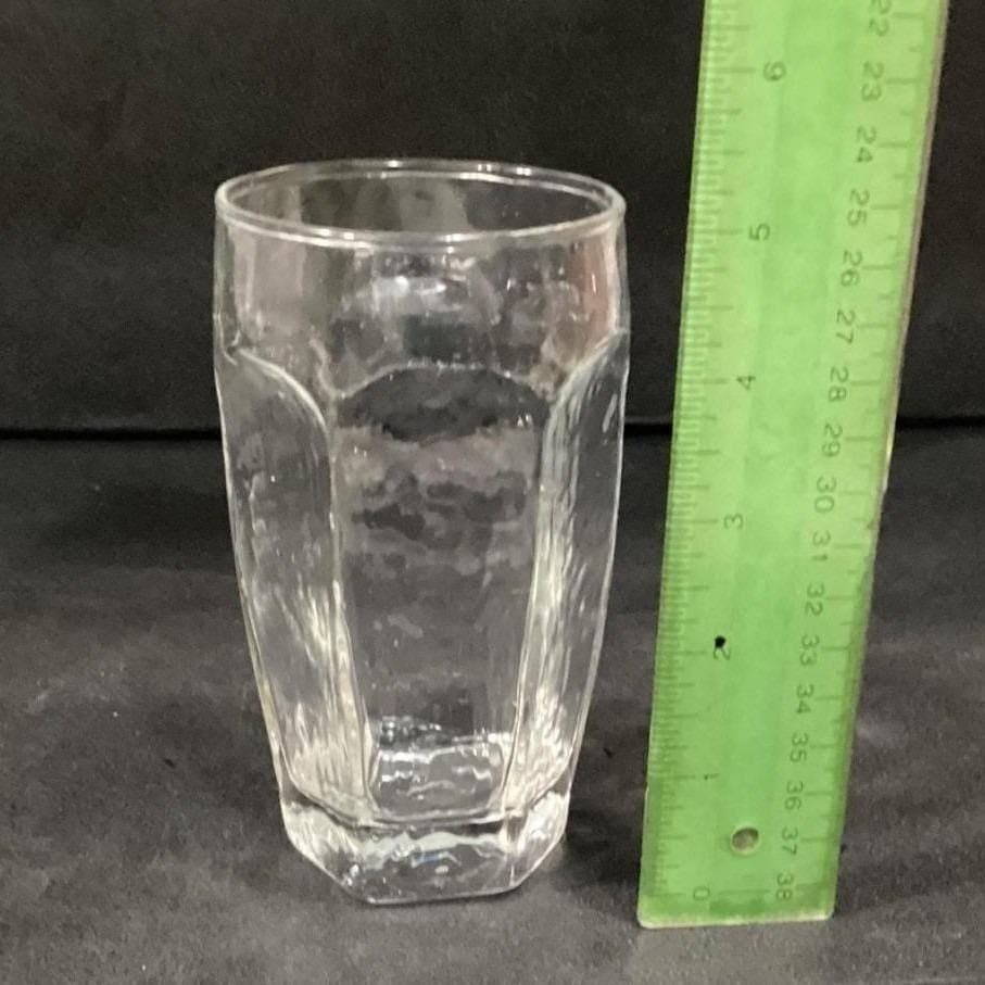 Libbey Chivalry Textured Tumblers, Set of 3, Vintage Clear Glasses, Drinkware - Thumbnail 2