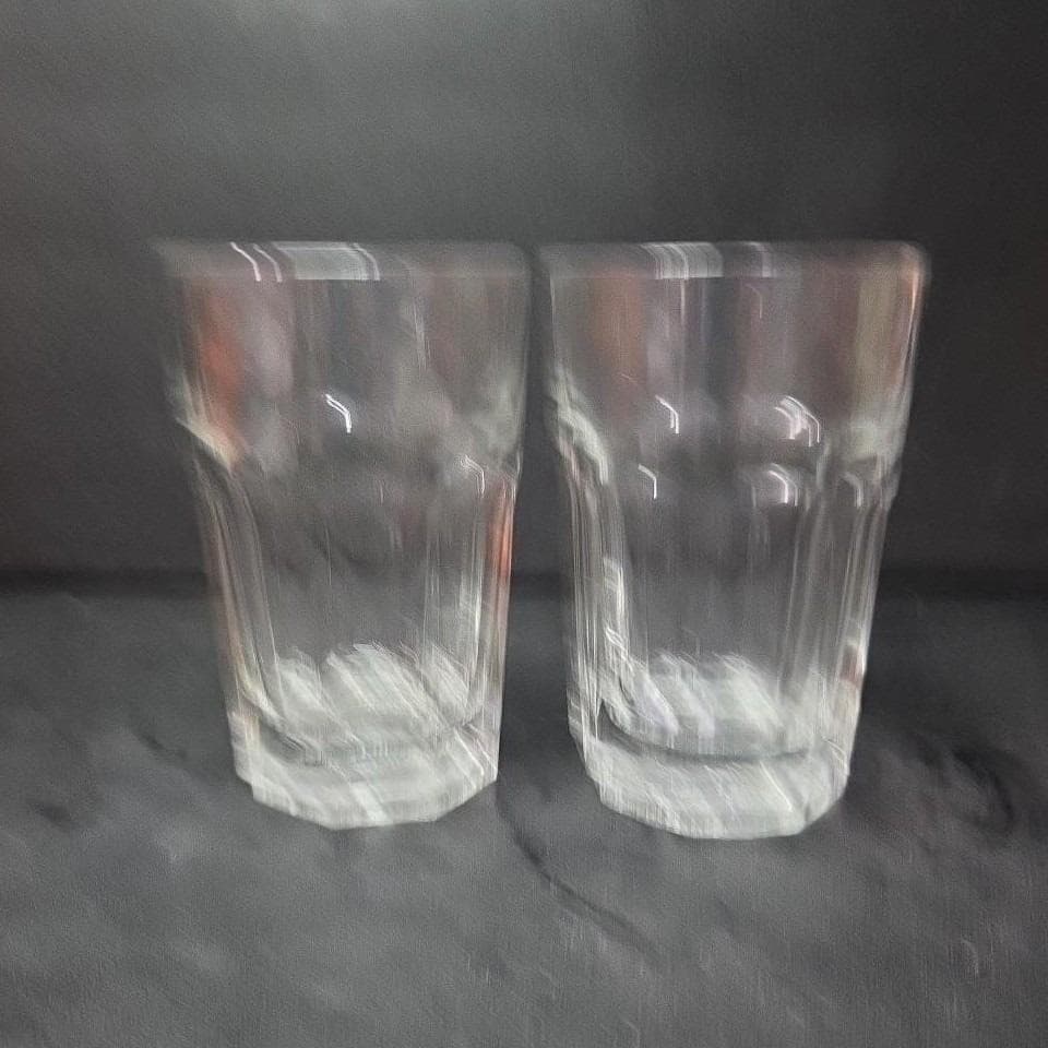 Libbey Duratuff 10oz Paneled Juice Glasses, Set of 2, Clear Drinkware, Vintage - Thumbnail 10