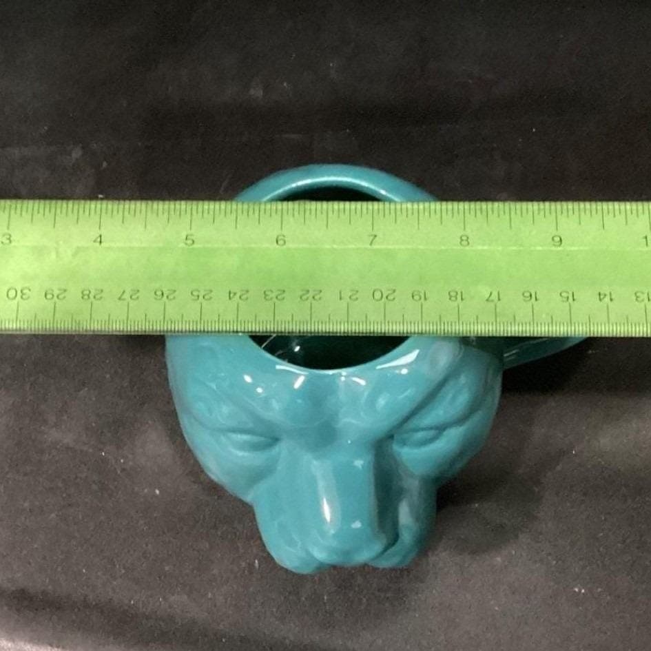 Cheetah Head Oversized Teal Coffee Cups, Set of 2, Large Ceramic Mugs, Drinkware - Thumbnail 6