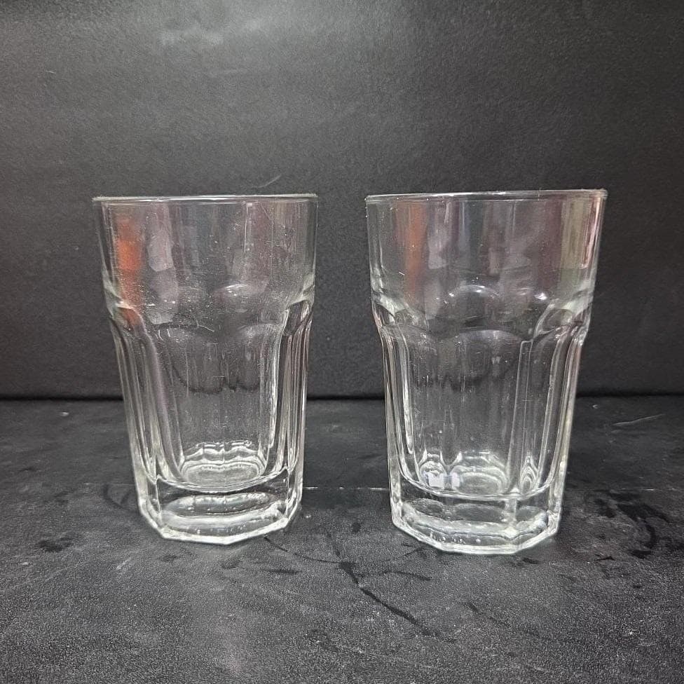Libbey Duratuff 10oz Paneled Juice Glasses, Set of 2, Clear Drinkware, Vintage - Thumbnail 7