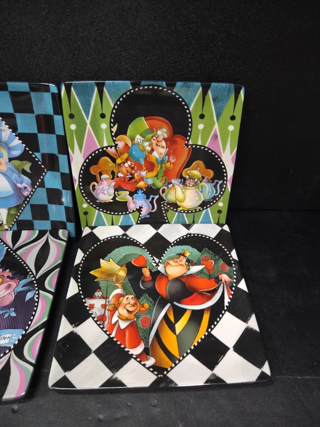 Alice in Wonderland Ceramic Plates, Set of 4 Disney Parks Collectible Dinnerware - Thumbnail 3