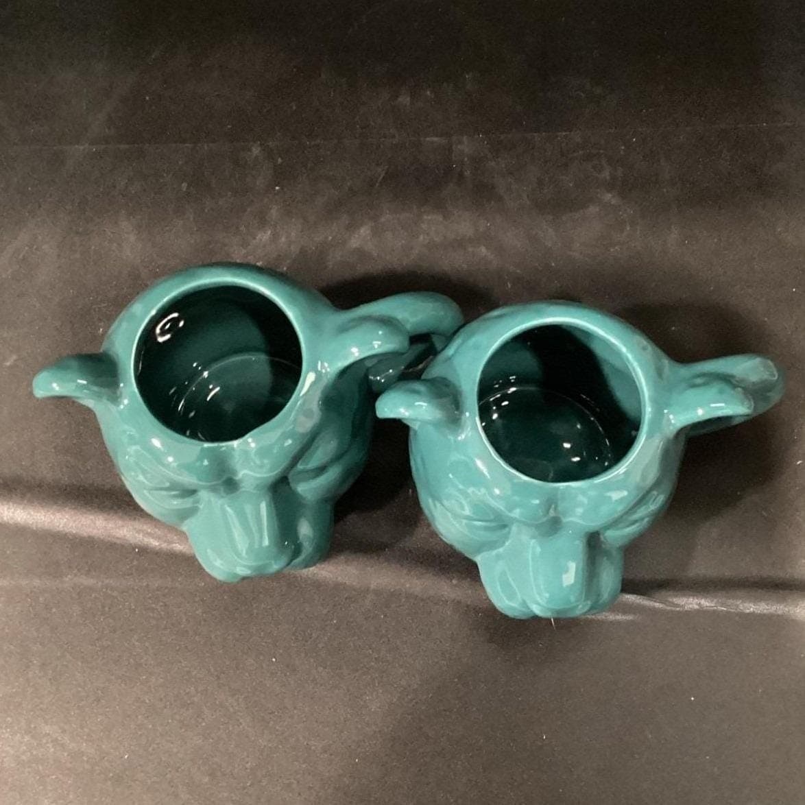 Cheetah Head Oversized Teal Coffee Cups, Set of 2, Large Ceramic Mugs, Drinkware - Thumbnail 3