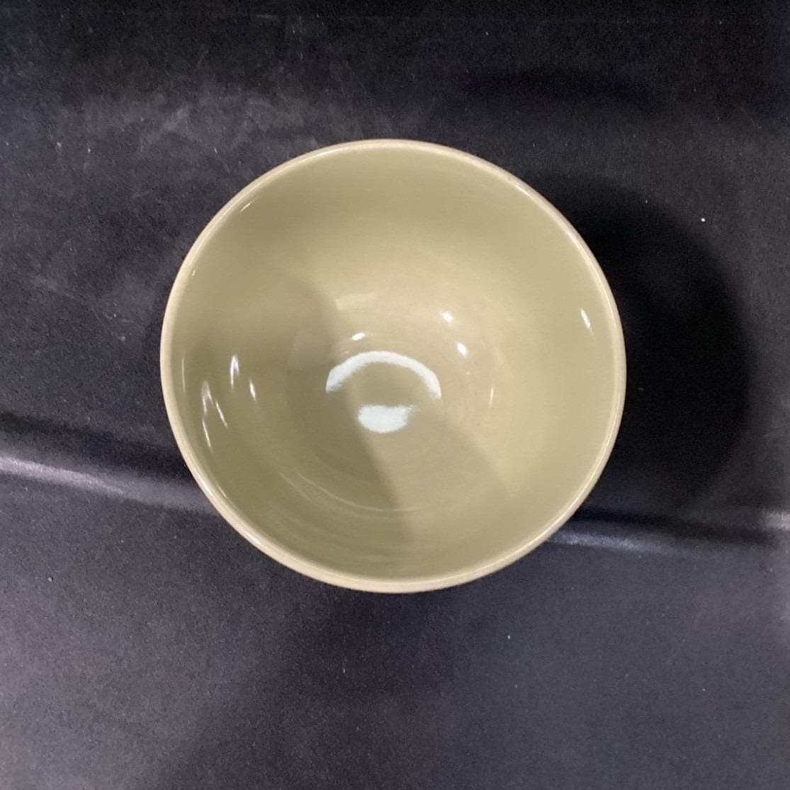 Incised Rose Green Soup Bowls, Set of 2, Floral Pedestal Dishes, Tableware - Thumbnail 4