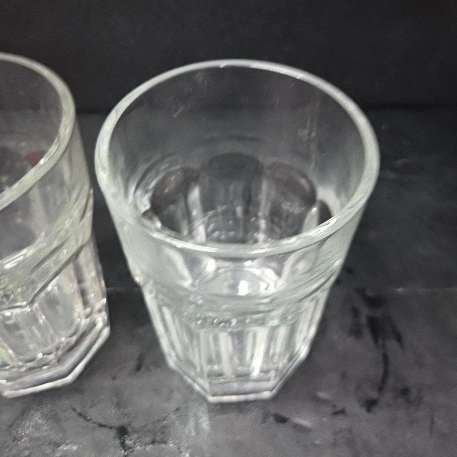 Libbey Duratuff 10oz Paneled Juice Glasses, Set of 2, Clear Drinkware, Vintage - Thumbnail 6