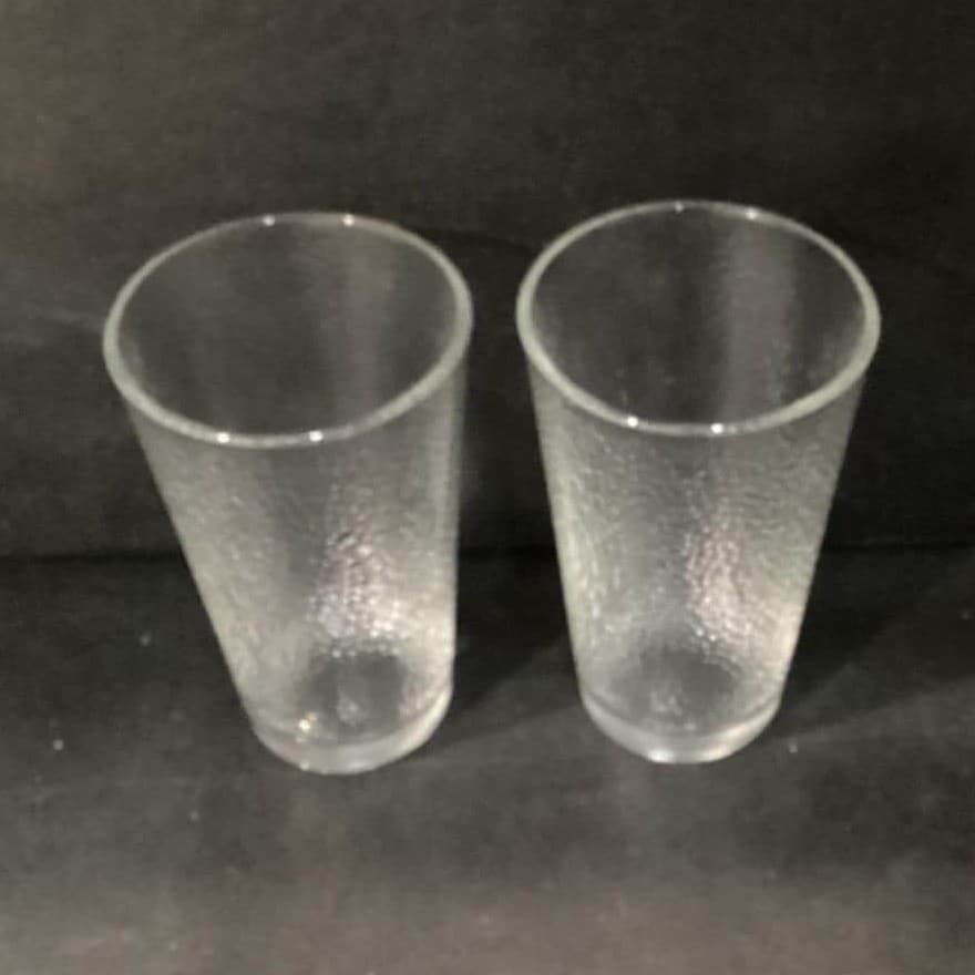 Libbey Glass Hammered Clear Tumblers, Set of 2, Textured Drinking Glasses - Thumbnail 3