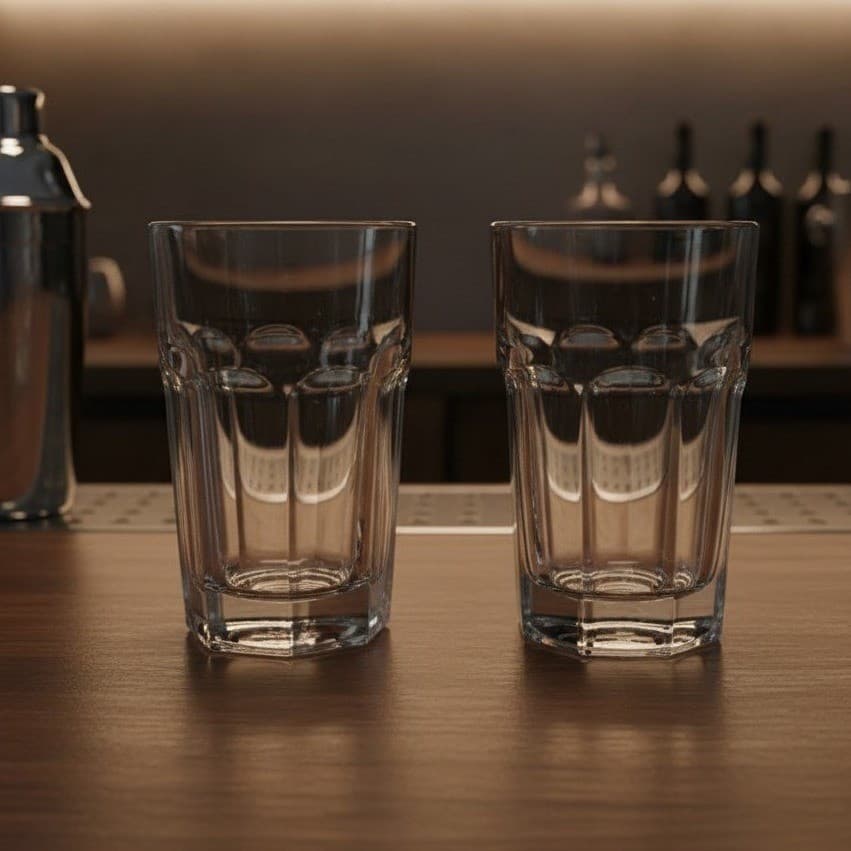 Libbey Duratuff 10oz Paneled Juice Glasses, Set of 2, Clear Drinkware, Vintage